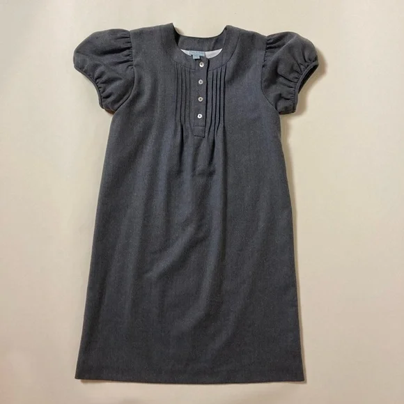 Papi d’Anjo Girls Grey Wool Blend Flannel Dress Size 12 Pre-Owned