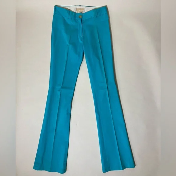 Y2K Michael Kors Turquoise Flare Low Rise Stretchy Cotton Pants Size 2 / S