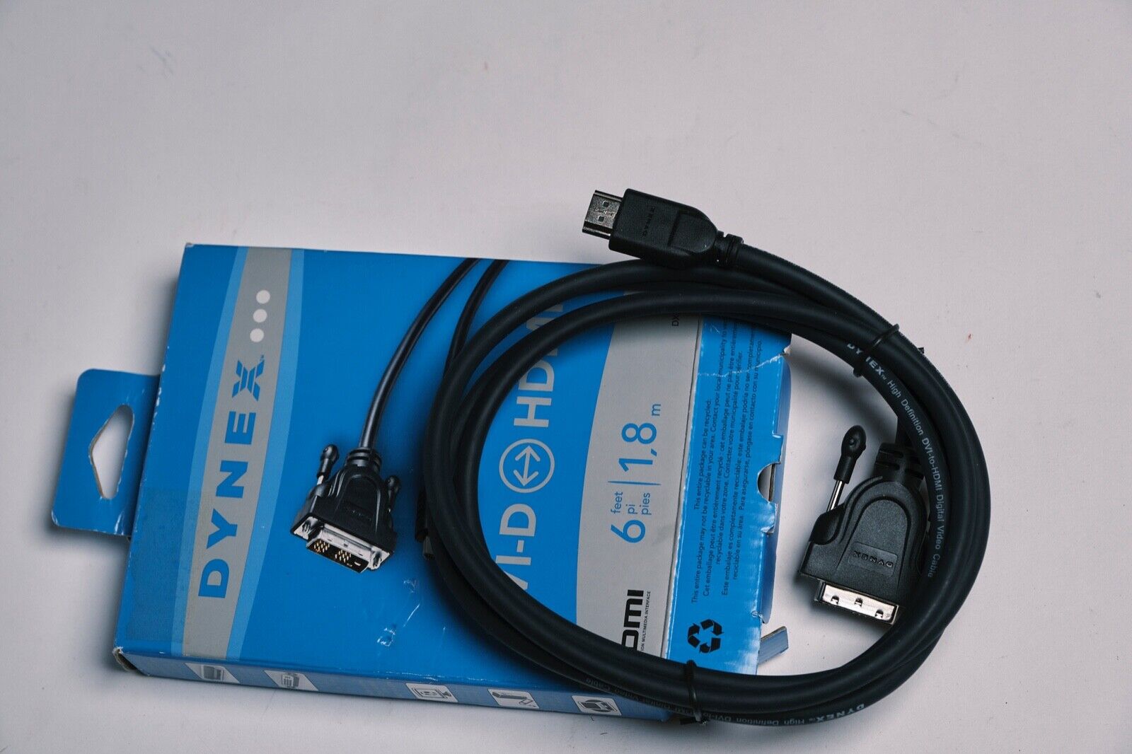 Dynex DVI-D to HDMI DX-C114193 6 Feet Computer TV Video Cable Open Box