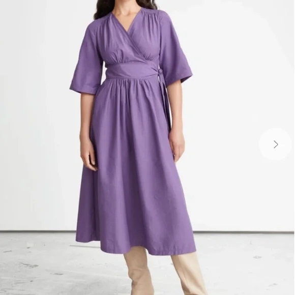 & Other Stories Voluminous Midi Wrap Dress Size 2 NWT 